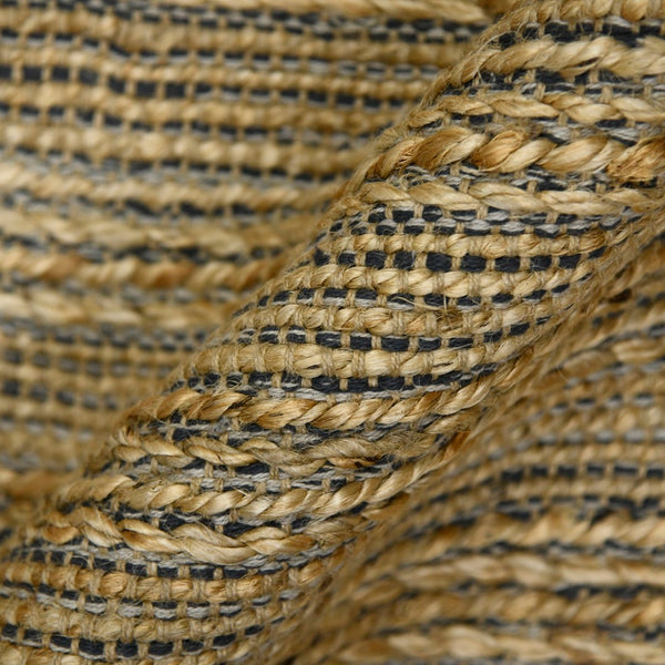 AMER Rugs Naturals NAT-6 Flat-Weave Striped Farmhouse Area Rug Dark Gray 8' x 10'