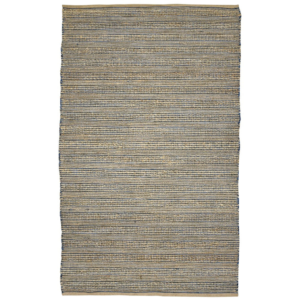 AMER Rugs Naturals NAT-7 Flat-Weave Striped Farmhouse Area Rug Navy 8' x 10'