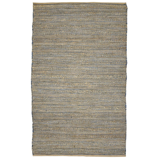 AMER Rugs Naturals NAT-7 Flat-Weave Striped Farmhouse Area Rug Navy 8' x 10'