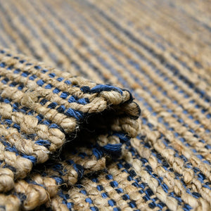 AMER Rugs Naturals NAT-7 Flat-Weave Striped Farmhouse Area Rug Navy 8' x 10'