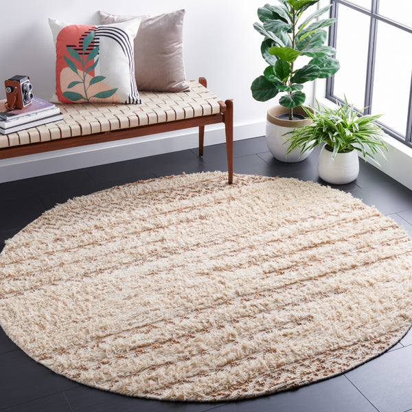 Natura Hand Loomed 65% Wool, 25% Jute, 10% Cotton Contemporary Rug Beige / Natural 65% Wool, 25% Jute, 10% Cotton NAT720F-6R