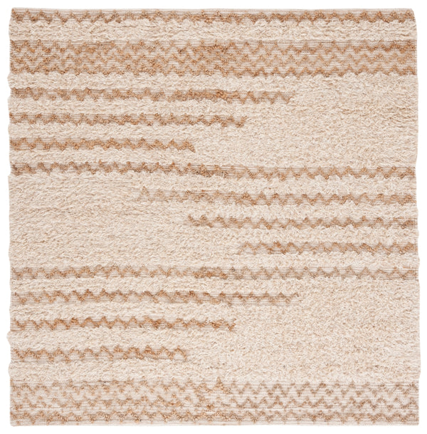 Natura Hand Loomed 65% Wool, 25% Jute, 10% Cotton Contemporary Rug Beige / Natural 65% Wool, 25% Jute, 10% Cotton NAT720F-6SQ