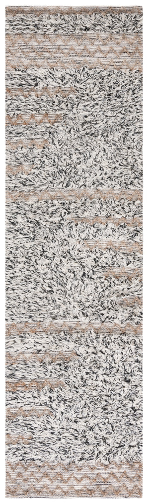 Natura Hand Loomed 65% Wool, 25% Jute, 10% Cotton Contemporary Rug Ivory / Black 65% Wool, 25% Jute, 10% Cotton NAT720Z-28