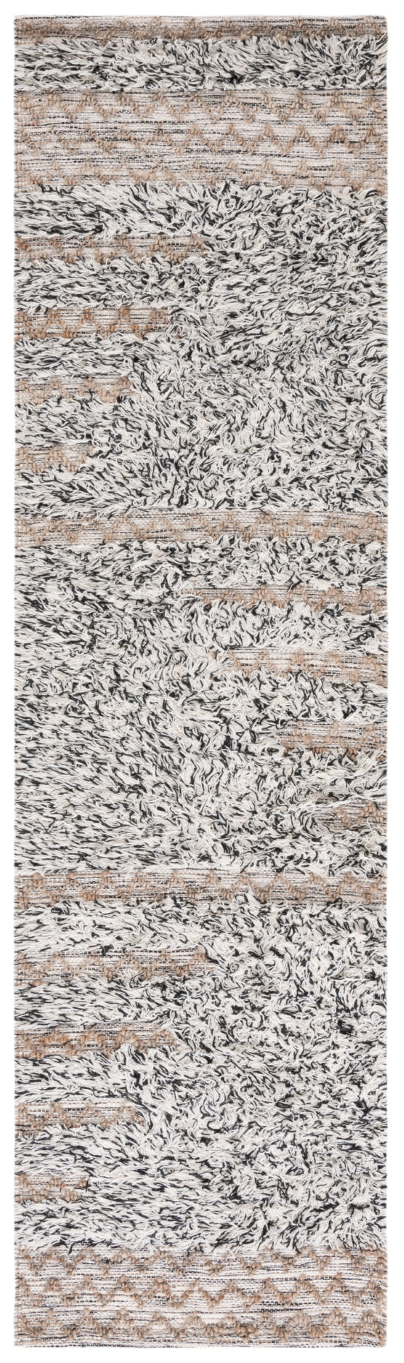 Natura Hand Loomed 65% Wool, 25% Jute, 10% Cotton Contemporary Rug Ivory / Black 65% Wool, 25% Jute, 10% Cotton NAT720Z-28