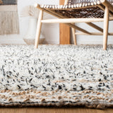 Natura Hand Loomed 65% Wool, 25% Jute, 10% Cotton Contemporary Rug Ivory / Black 65% Wool, 25% Jute, 10% Cotton NAT720Z-5