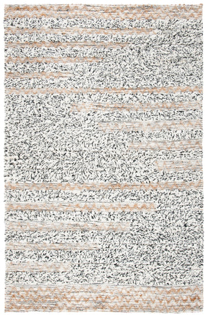 Natura Hand Loomed 65% Wool, 25% Jute, 10% Cotton Contemporary Rug Ivory / Black 65% Wool, 25% Jute, 10% Cotton NAT720Z-5