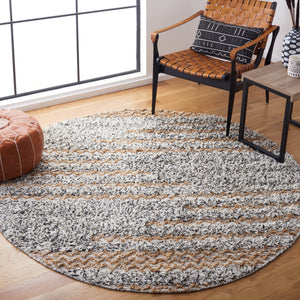 Natura Hand Loomed 65% Wool, 25% Jute, 10% Cotton Contemporary Rug Ivory / Black 65% Wool, 25% Jute, 10% Cotton NAT720Z-6R