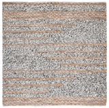 Natura Hand Loomed 65% Wool, 25% Jute, 10% Cotton Contemporary Rug Ivory / Black 65% Wool, 25% Jute, 10% Cotton NAT720Z-6SQ