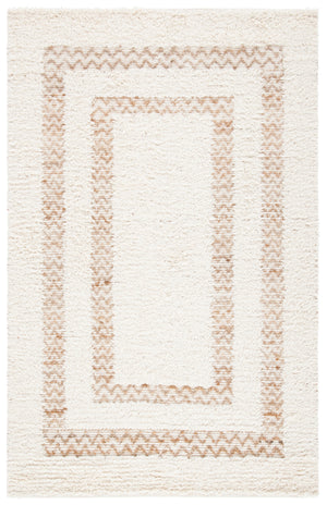 Natura 721 Hand Loomed 65% Wool, 25% Jute, 10% Cotton Contemporary Rug Ivory / Natural 65% Wool, 25% Jute, 10% Cotton NAT721A-5