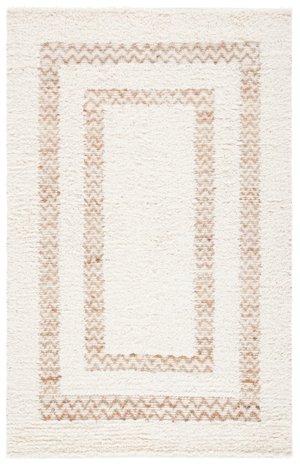 Natura 721 Hand Loomed 65% Wool, 25% Jute, 10% Cotton Contemporary Rug Ivory / Natural 65% Wool, 25% Jute, 10% Cotton NAT721A-5