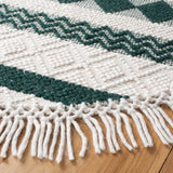 Natura 851 Hand Woven 100% Wool Pile Bohemian Rug Ivory / Green 100% Wool Pile NAT851Y-6R