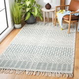 Natura 852 Hand Loomed 100% Wool Pile Bohemian Rug Green 100% Wool Pile NAT852Y-5