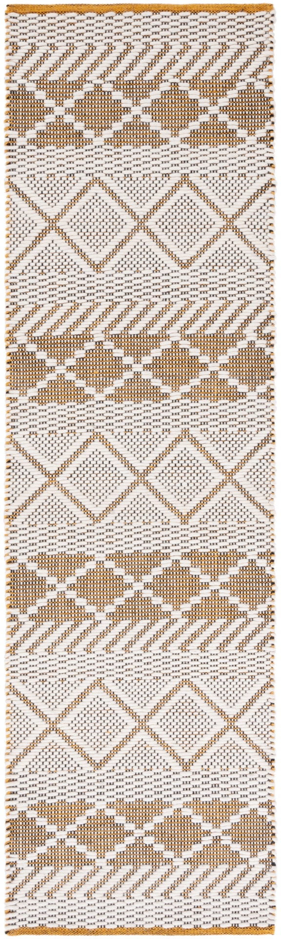 Natura 854 Hand Woven 100% Wool Pile Bohemian Rug Ivory / Yellow 100% Wool Pile NAT854C-28