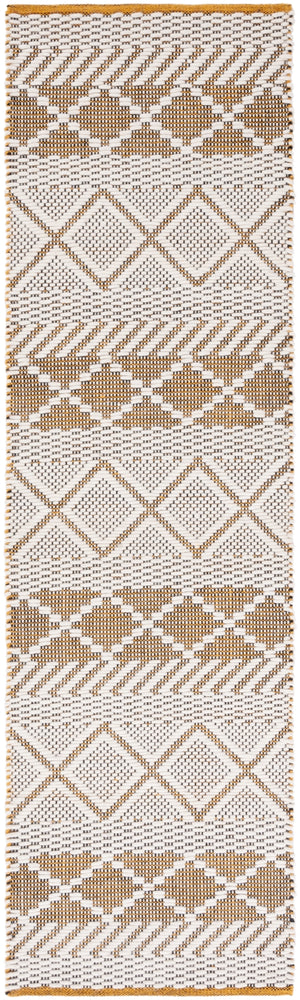 Natura 854 Hand Woven 100% Wool Pile Bohemian Rug Ivory / Yellow 100% Wool Pile NAT854C-28