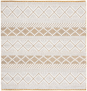 Natura 854 Hand Woven 100% Wool Pile Bohemian Rug Ivory / Yellow 100% Wool Pile NAT854C-6SQ