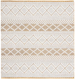 Natura 854 Hand Woven 100% Wool Pile Bohemian Rug Ivory / Yellow 100% Wool Pile NAT854C-6SQ