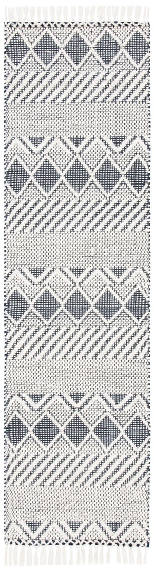 Natura 858 Hand Woven 100% Wool Pile Bohemian Rug Ivory / Charcoal 100% Wool Pile NAT858A-28