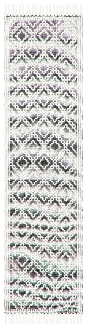 Natura 860 Hand Woven 100% Wool Pile Bohemian Rug Ivory / Black 100% Wool Pile NAT860A-29