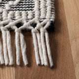 Natura 860 Hand Woven 100% Wool Pile Bohemian Rug Ivory / Black 100% Wool Pile NAT860A-5