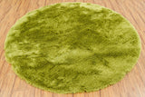 Chandra Rugs Naya 100% Polyester Hand-Woven Contemporary Shag Rug Green 7'9 Round