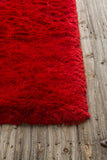 Chandra Rugs Naya 100% Polyester Hand-Woven Contemporary Shag Rug Red 9' x 13'