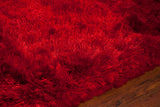 Chandra Rugs Naya 100% Polyester Hand-Woven Contemporary Shag Rug Red 9' x 13'
