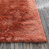 Chandra Rugs Naya 100% Polyester Hand-Woven Contemporary Shag Rug Orange/Beige 9' x 13'