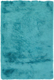 Chandra Rugs Naya 100% Polyester Hand-Woven Contemporary Shag Rug Blue 9' x 13'