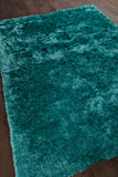 Chandra Rugs Naya 100% Polyester Hand-Woven Contemporary Shag Rug Blue 9' x 13'