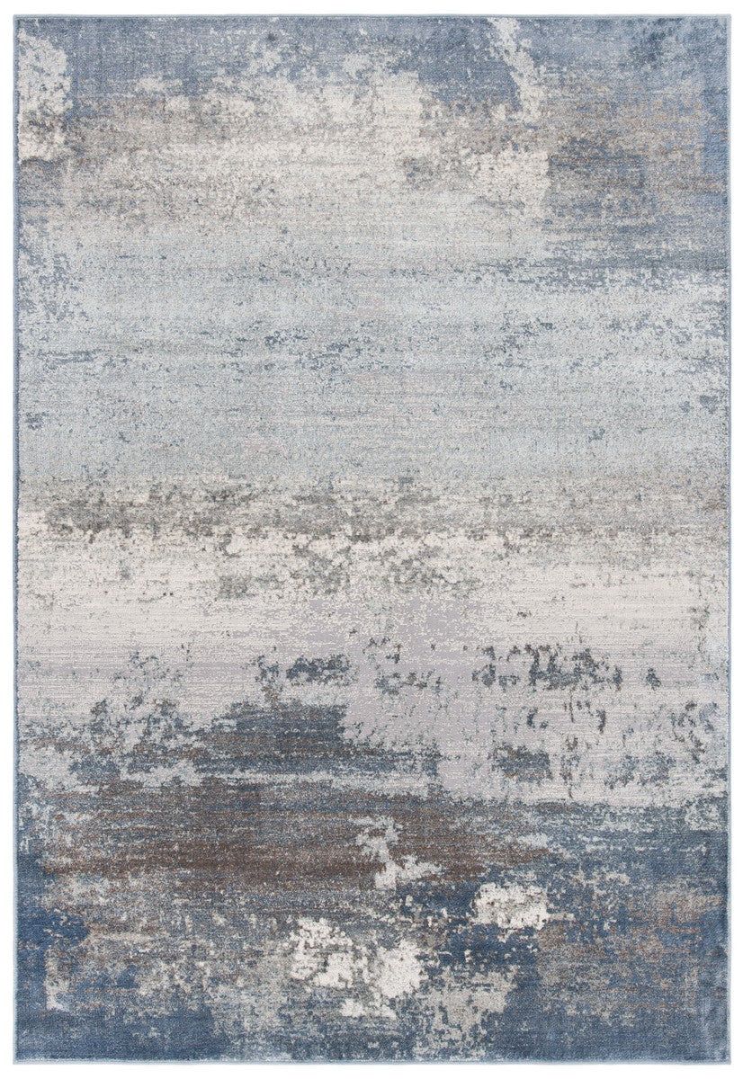 Noble 700 Noble 773  Power Loomed 45% Polyester, 55% Viscose Rug Light Blue / Grey