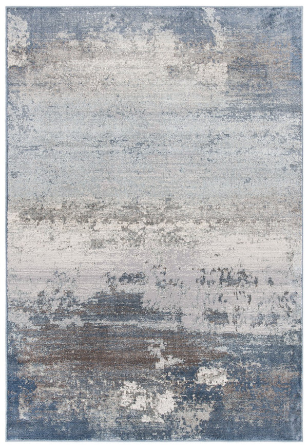 Noble 700 Noble 773  Power Loomed 45% Polyester, 55% Viscose Rug Light Blue / Grey