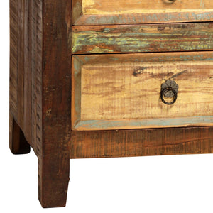 Dovetail Journee Distressed Painted Reclaimed Hardwood 3-Drawer Storage Night Stand NE17