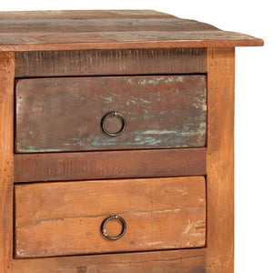 Dovetail Journee Distressed Painted Reclaimed Hardwood 2-Drawer Lamp Table NE416