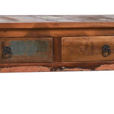 Dovetail Journee 58" Distressed Painted Reclaimed Hardwood 3-Drawer Storage Console Table NE437