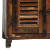 Dovetail Journee Distressed Painted Reclaimed Hardwood Storage Side Table with Shudder Front Doors NE90