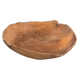 Dovetail Lasena Natural Teak Wood Hand Carved Table Top Décor Bowl NEB016