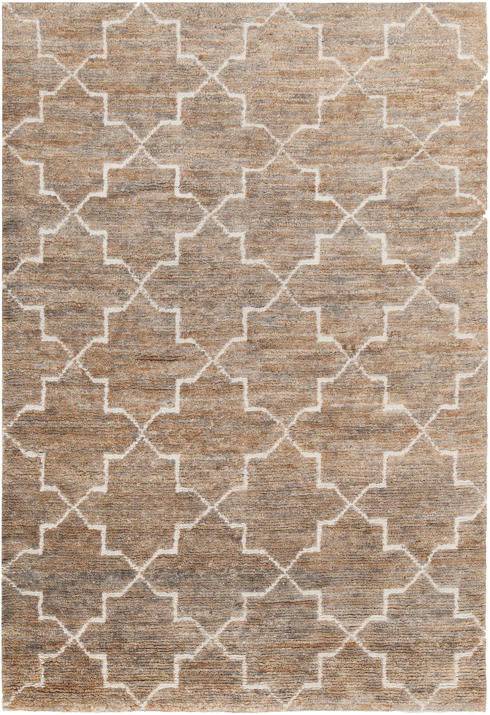Chandra Rugs Nesco 75% Jute + 25% Wool Hand-Knotted Natural Rug Light Brown 7'9 x 10'6
