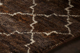 Chandra Rugs Nesco 75% Jute + 25% Wool Hand-Knotted Natural Rug Dark Brown 7'9 x 10'6