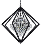 Bethel Black Chandelier in Metal & Crystal