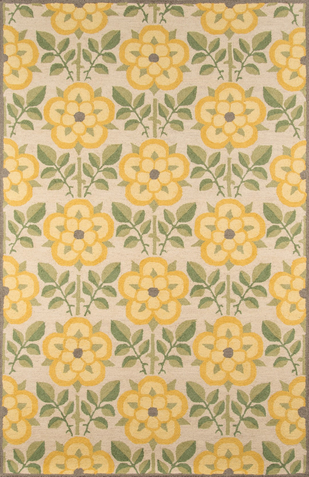 Momeni Newport NP-07 Hand Tufted Contemporary Floral Indoor Area Rug Yellow 9' x 12' NEWPONP-07YEL90C0