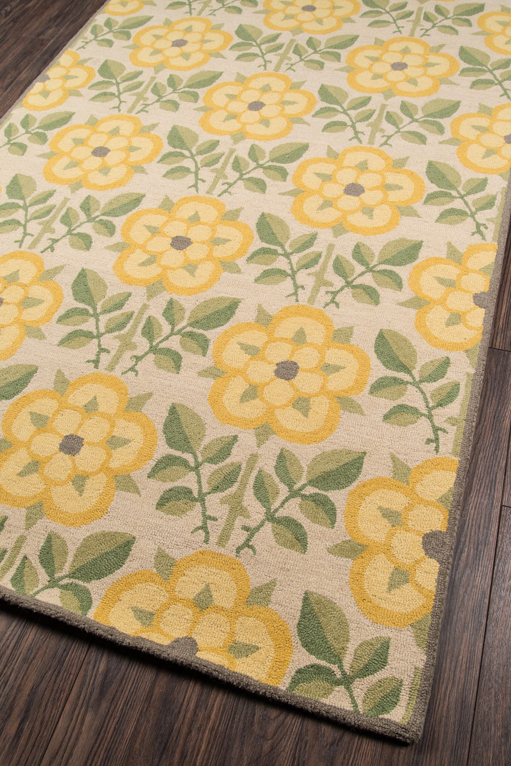 Momeni Newport NP-07 Hand Tufted Contemporary Floral Indoor Area Rug Yellow 9' x 12' NEWPONP-07YEL90C0