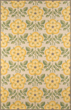 Momeni Newport NP-07 Hand Tufted Contemporary Floral Indoor Area Rug Yellow 9' x 12' NEWPONP-07YEL90C0
