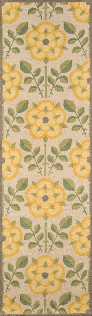 Momeni Newport NP-07 Hand Tufted Contemporary Floral Indoor Area Rug Yellow 9' x 12' NEWPONP-07YEL90C0