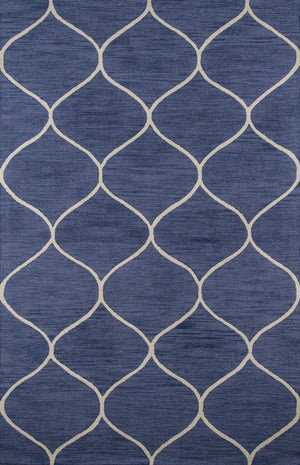 Momeni Newport NP-10 Hand Tufted Contemporary Geometric Indoor Area Rug Blue 9' x 12' NEWPONP-10BLU90C0