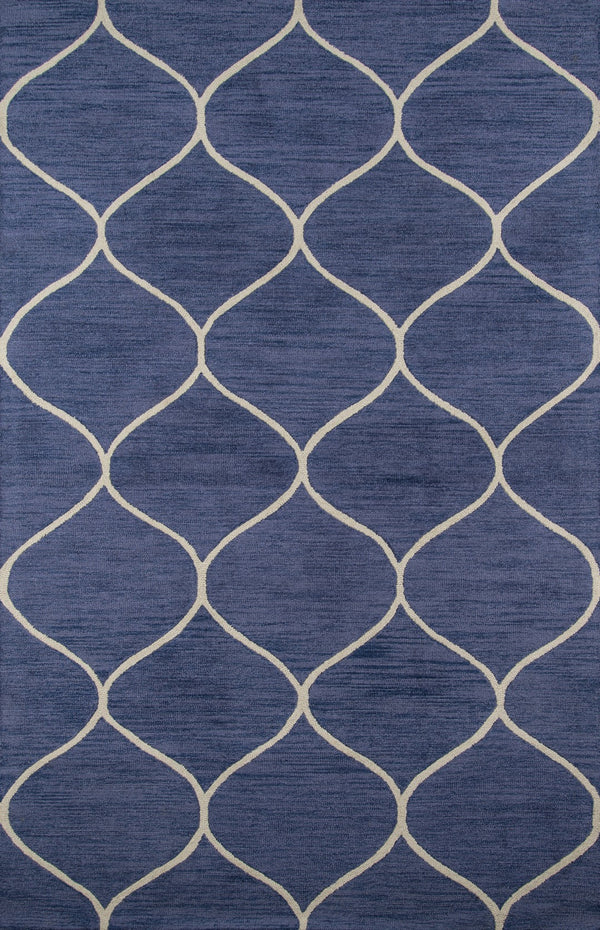Momeni Newport NP-10 Hand Tufted Contemporary Geometric Indoor Area Rug Blue 9' x 12' NEWPONP-10BLU90C0