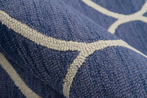 Momeni Newport NP-10 Hand Tufted Contemporary Geometric Indoor Area Rug Blue 9' x 12' NEWPONP-10BLU90C0