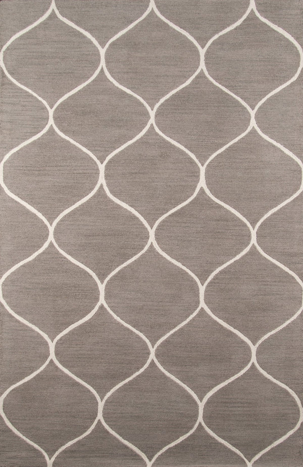 Momeni Newport NP-10 Hand Tufted Contemporary Geometric Indoor Area Rug Grey 9' x 12' NEWPONP-10GRY90C0
