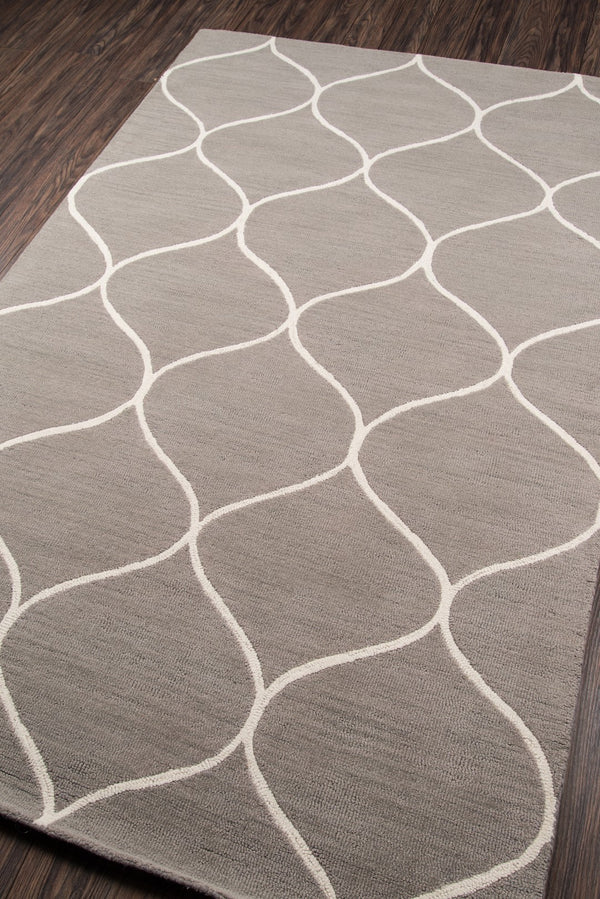 Momeni Newport NP-10 Hand Tufted Contemporary Geometric Indoor Area Rug Grey 9' x 12' NEWPONP-10GRY90C0