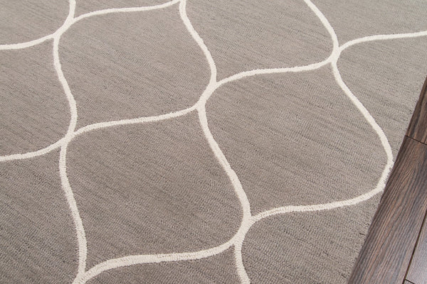 Momeni Newport NP-10 Hand Tufted Contemporary Geometric Indoor Area Rug Grey 9' x 12' NEWPONP-10GRY90C0