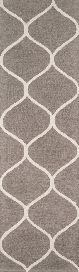 Momeni Newport NP-10 Hand Tufted Contemporary Geometric Indoor Area Rug Grey 9' x 12' NEWPONP-10GRY90C0